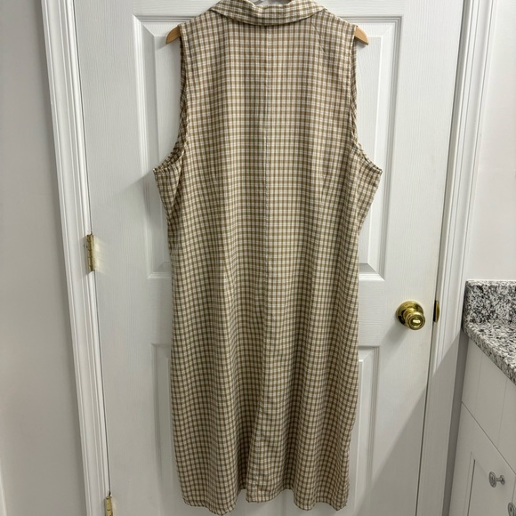 Vintage Button Front Shirt Dress Maxi Sleeveless Plus Size 24 Twee - Picture 3 of 6